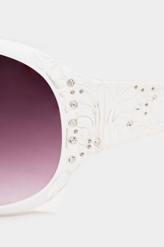 White Filigree Sunglasses | Yours Clothing 4