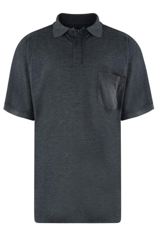 KAM Charcoal Grey Pocket Polo Shirt | BadRhino 1