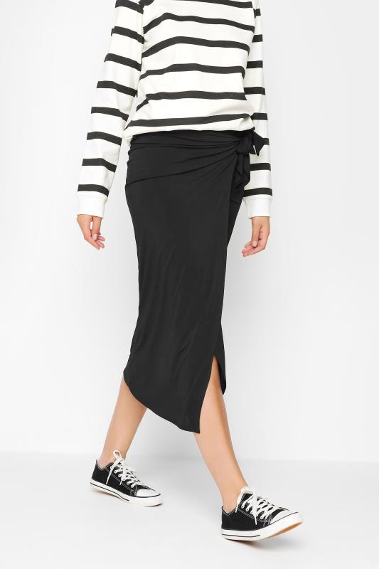 Tall  LTS Tall Black Wrap Midi Skirt