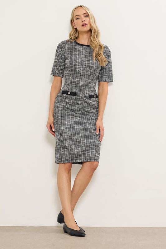 LTS Tall Black Boucle Midi Dress | Long Tall Sally 2