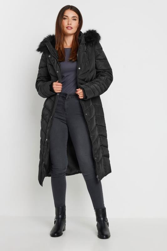 Padded longline coat womens best sale