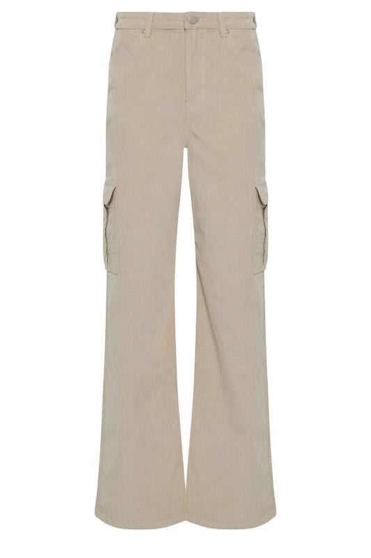 LTS Tall Stone Brown Cord Cargo Wide Leg Jeans | Long Tall Sally 6