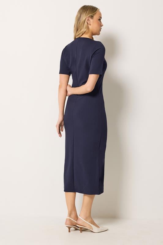 LTS Tall Women's Navy Blue Notch Neck Midi Dress | Long Tall Sally 2