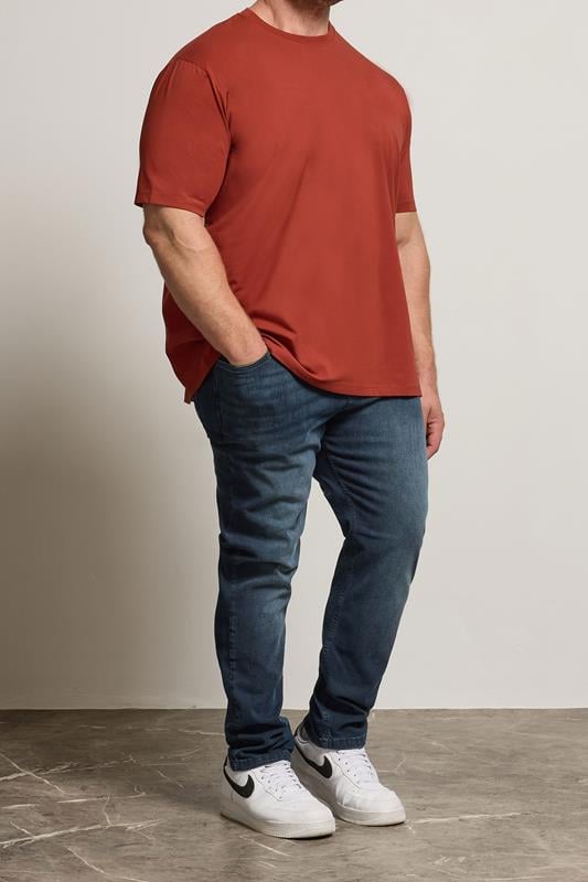 Men's  BadRhino Big & Tall Blue Black Washed Straight Leg Stretch Jeans