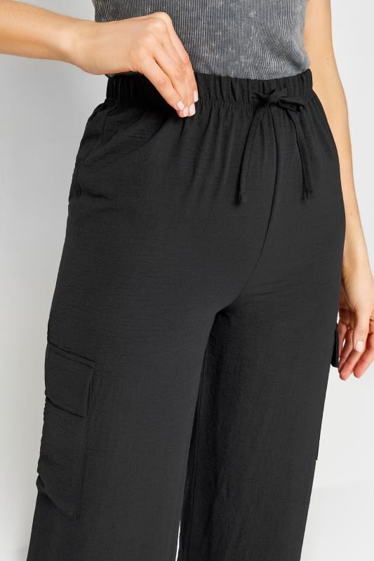 LTS Tall Women's Black Cargo Crepe Wide Leg Trousers | Long Tall Sally 4