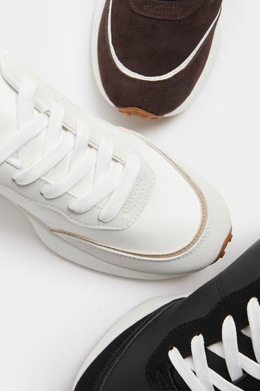White Faux Leather Runner Trainers In Extra Wide EEE Fit | Yours Clothing 6