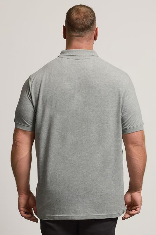 BadRhino Grey Marl Essential Polo Shirt | BadRhino 4