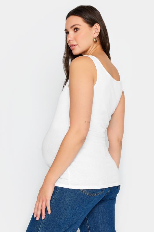 LTS Tall Womens Maternity White Popper Fastening Nursing Vest | Long Tall Sally 3