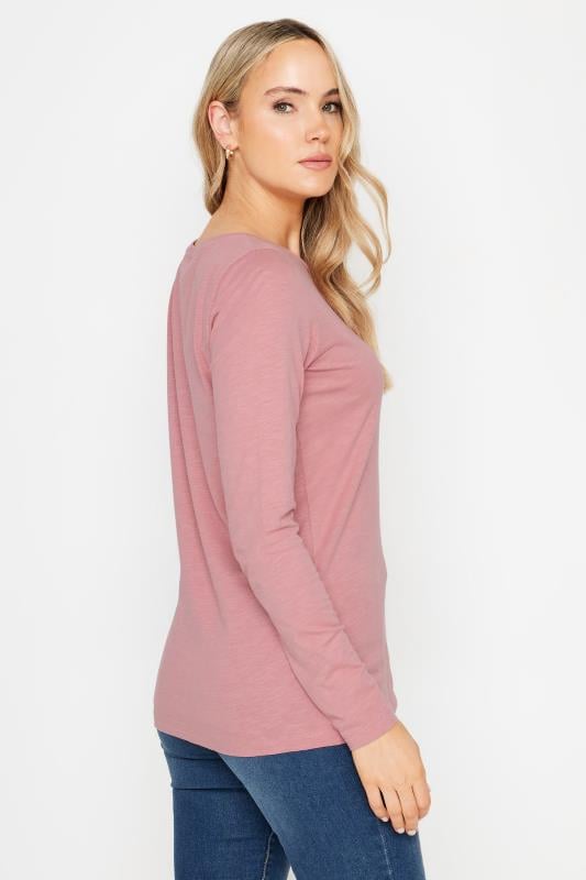 LTS Tall Blush Pink Crew Neck Long Sleeve Cotton T-Shirt | Long Tall Sally 3