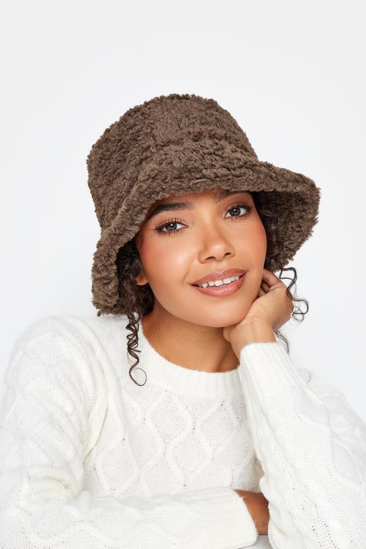 Brown Teddy Bucket Hat | Yours Clothing 1