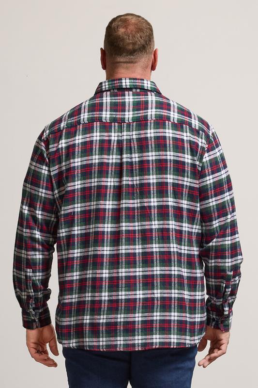 BadRhino Big & Tall Red Check Print Long Sleeve Flannel Shirt | BadRhino 3