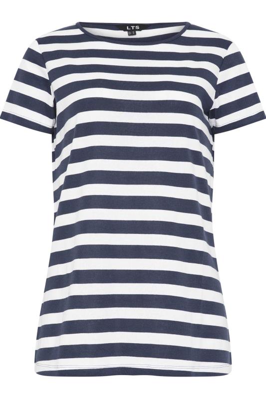 LTS Tall Womens 2 PACK Navy Blue & Coral Pink Stripe Short Sleeve T-Shirts | Long Tall Sally 8