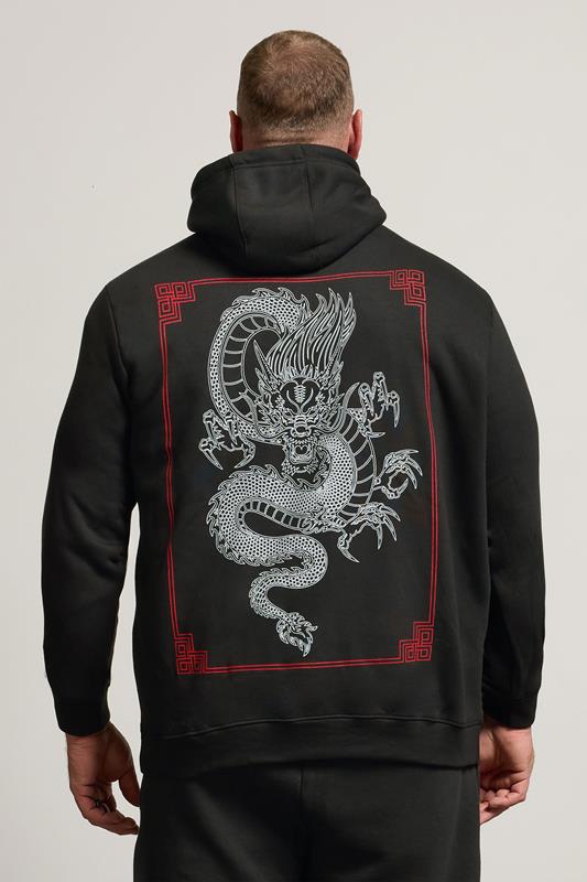 BadRhino Big & Tall Black Dragon Graphic Hoodie | BadRhino 3