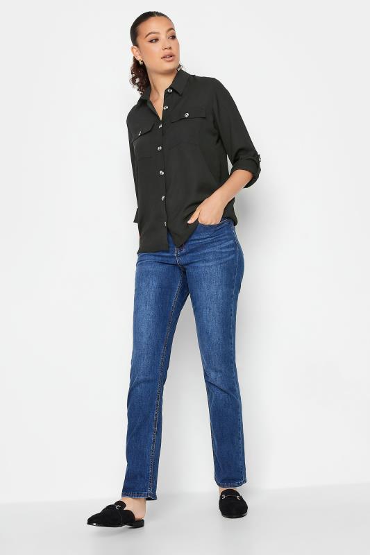 LTS Tall Black Long Sleeve Utility Shirt | Long Tall Sally 3