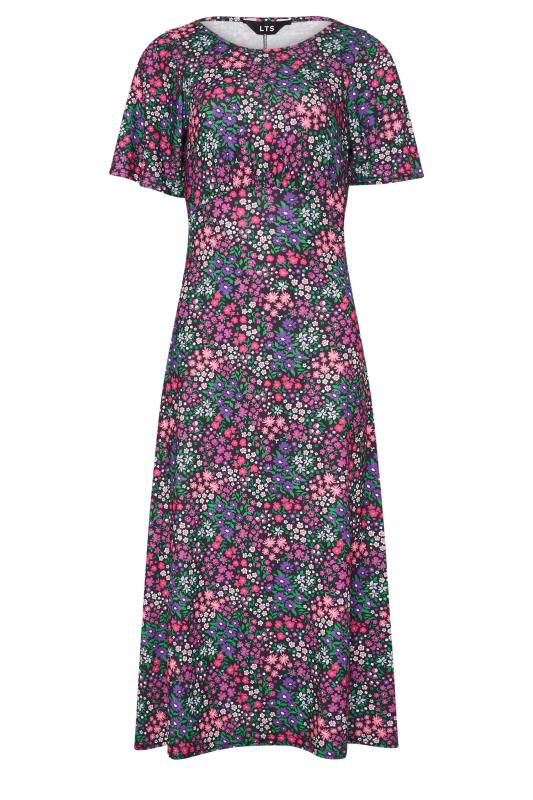 LTS Tall Women's Purple Floral Print Midi Dress | Long Tall Sally 5