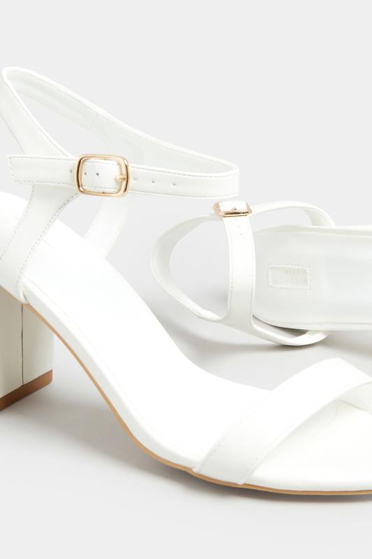 LIMITED COLLECTION White Block Heel Sandal In Wide E Fit & Extra Wide Fit | Yours Clothing 5