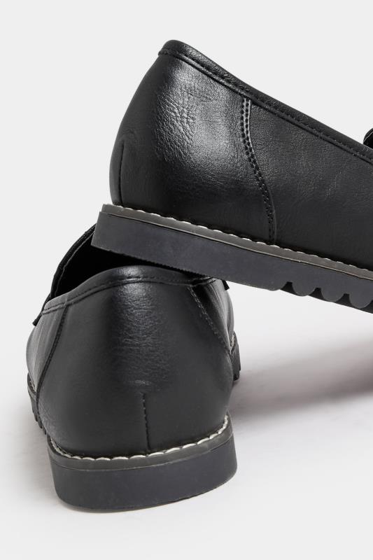 Black Quilted Loafer In Extra Wide EEE Fit | Yours Clothing 4