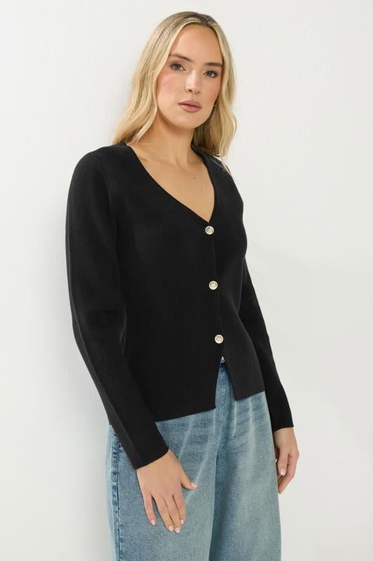 Tall  LTS Tall Black Button Cardigan
