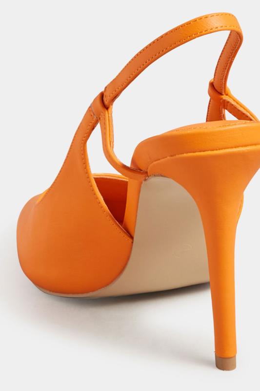 LTS Orange Sling Back Heel Court Shoes in Standard Fit | Long Tall Sally 4