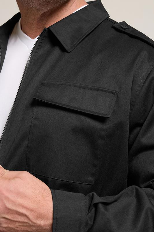 BadRhino Big & Tall Khaki Green Military Zip Through Overshirt | BadRhino 5