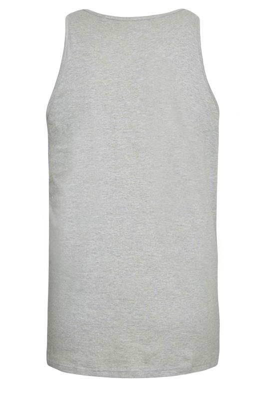 BadRhino Big & Tall Grey Marl Extra Long Plain Vest Top | BadRhino 6
