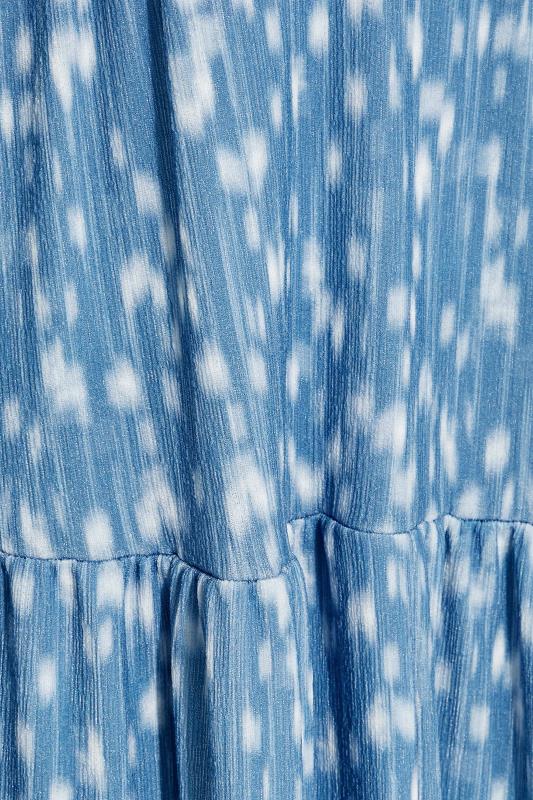 LTS Tall Women's Blue Spot Print Cross Back Tiered Maxi Dress | Long Tall Sally 6