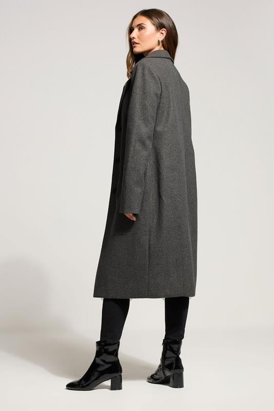 LTS Tall Charcoal Grey Formal Midi City Coat | Long Tall Sally 4