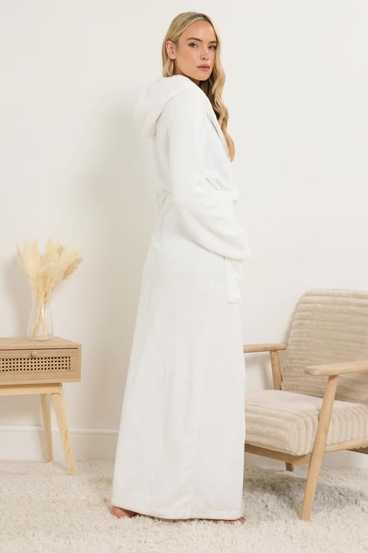 LTS Tall White Super Soft Fleece Maxi Dressing Gown | Long Tall Sally 3