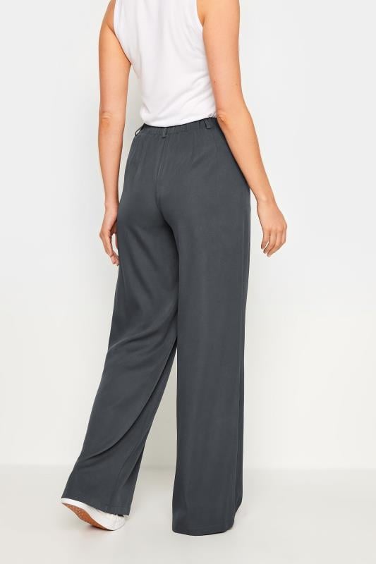 LTS Tall Womens Grey Tailored Wide Leg Trousers | Long Tall Sally 3