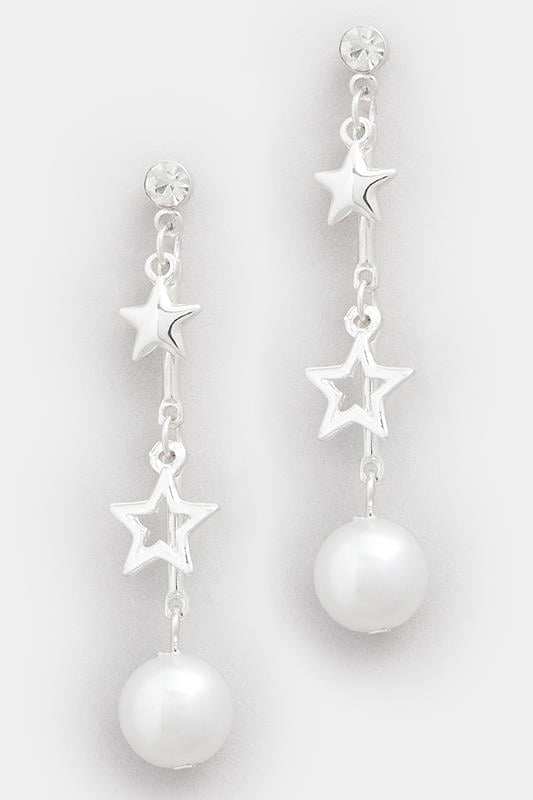  Yours Silver Tone Star Pearl Drop Earrings