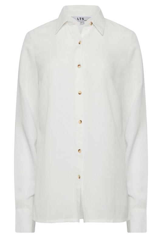 LTS Tall White Long Sleeve Linen Blend Shirt | Long Tall Sally  6