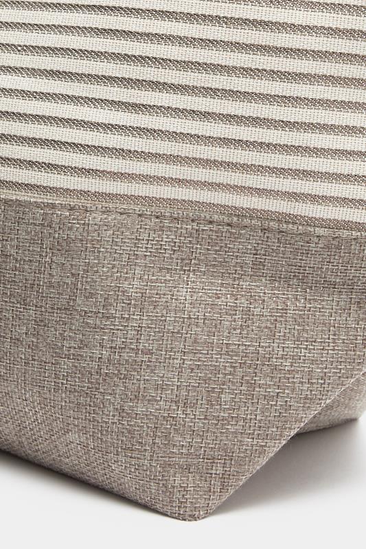 Brown Striped Rope Tote Bag | Yours Clothing 5
