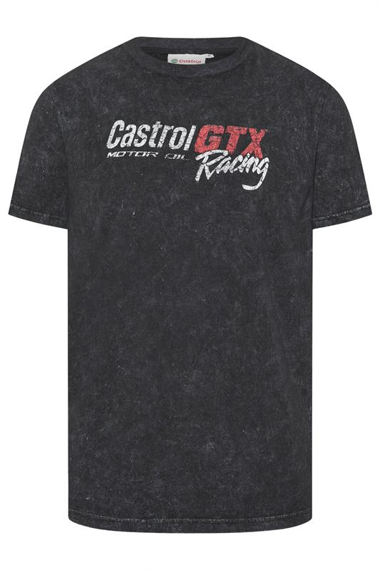 BadRhino Big & Tall Black Acid Wash 'Castrol' Graphic T-Shirt