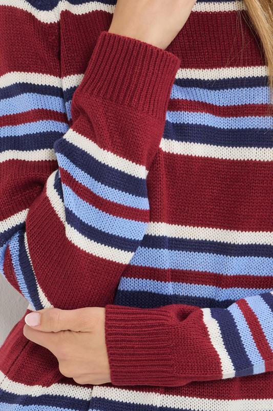 LTS Tall Red Knitted Stripe Jumper | Long Tall Sally 5