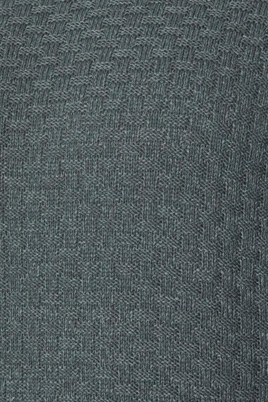 BadRhino Big & Tall Storm Blue Textured Crew Neck Knitted Jumper | BadRhino 7