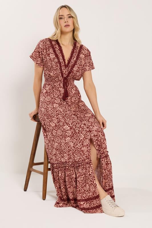 pink blue maxi dress 'Demi' Pink & Blue Floral Paisley Maxi Dress
