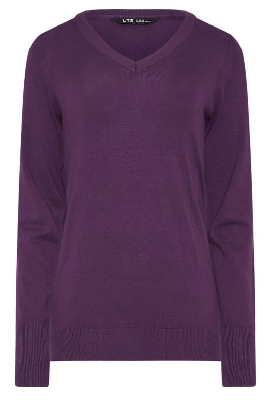 LTS Tall Purple V-neck Long Sleeve Jumper | Long Tall Sally 6