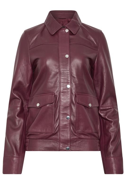  LTS PREMIUM Tall Burgundy Red Leather Bomber Jacket