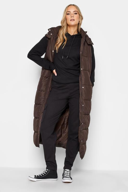 Tall  LTS Tall Chocolate Brown Midaxi Padded Gilet