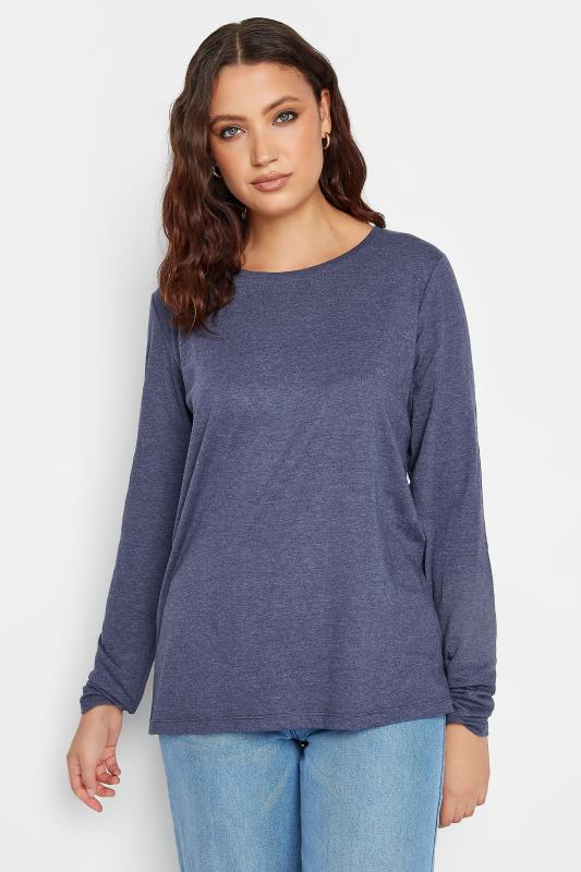 LTS Tall Women's Denim Blue Long Sleeve T-Shirt | Long Tall Sally 2