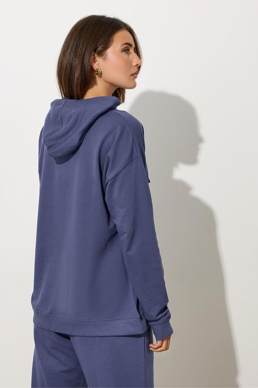 LTS Tall Blue Jersey Drawcord Hoodie | Long Tall Sally 3