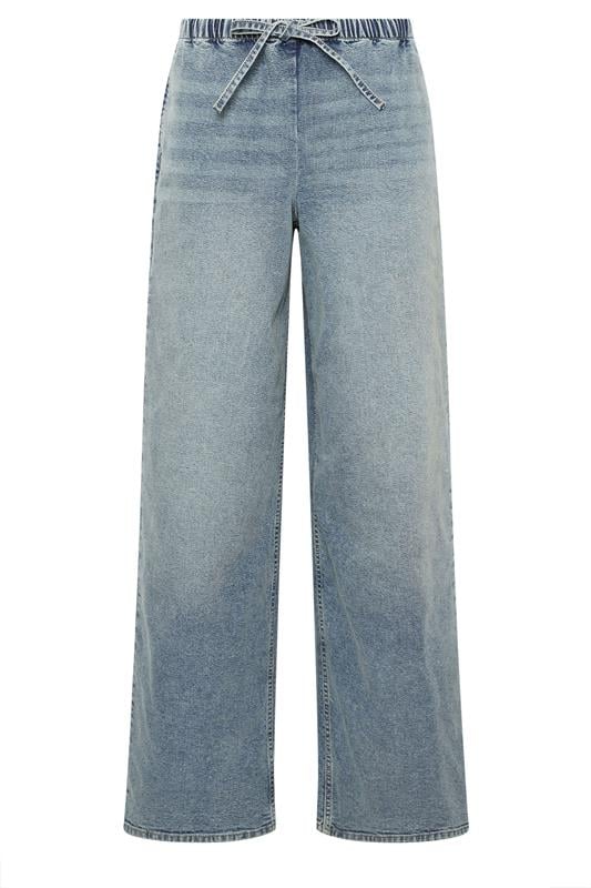 LTS Tall Women's Blue Mid Wash Wide Leg Jeans | Long Tall Sally 2
