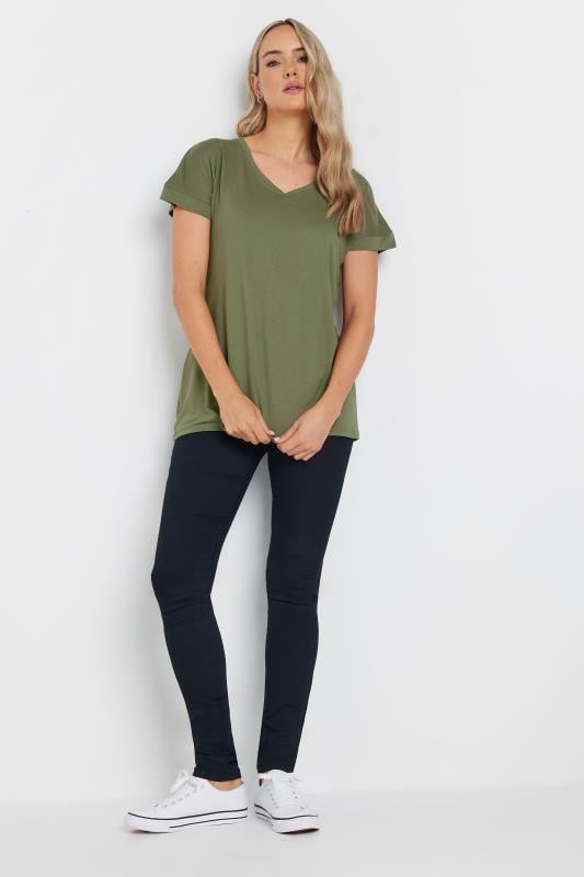 LTS PREMIUM Tall Women's Khaki Green V-Neck T-Shirt | Long Tall Sally 2