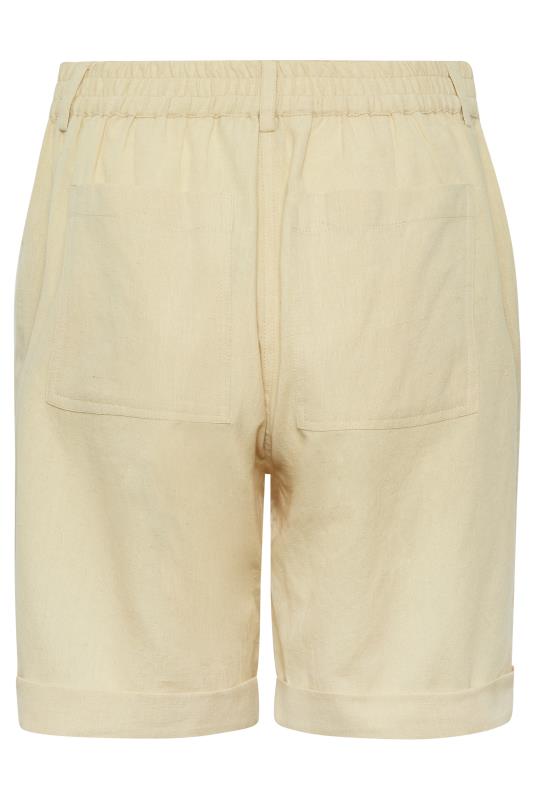 LTS Tall Women's Beige Brown Linen Look Cargo Shorts | Long Tall Sally 6