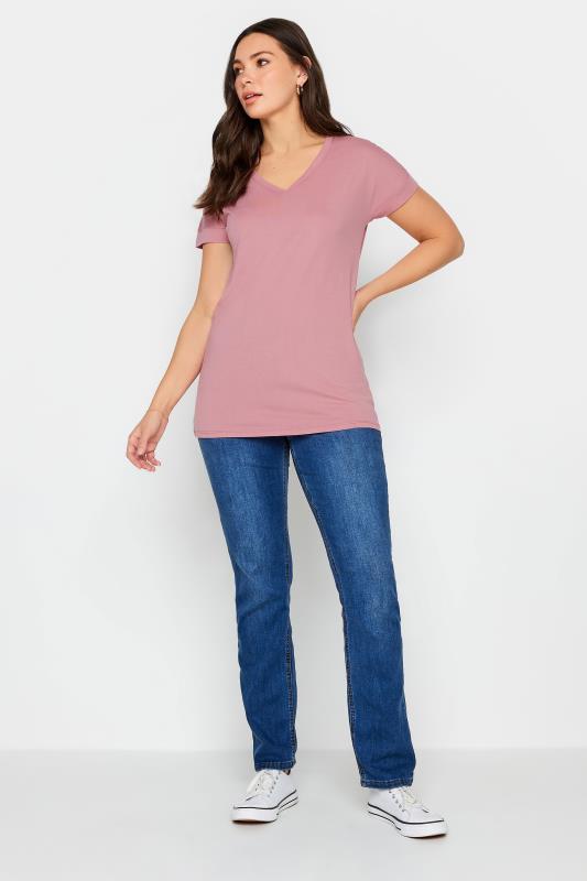 LTS PREMIUM Tall Womens Pink V-Neck T-Shirt | Long Tall Sally 2