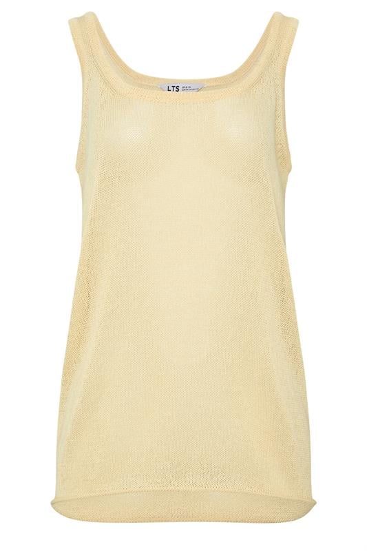 LTS PREMIUM Tall Women's Yellow Linen Knitted Vest Top | Long Tall Sally 5