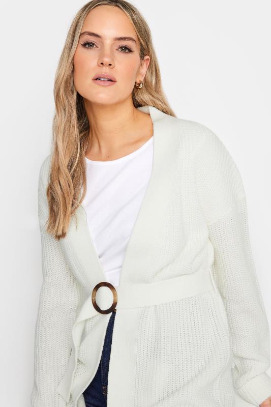 LTS Tall Womens Ivory White Belted Cardigan | Long Tall Sally 4