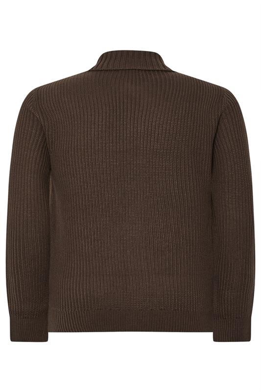 BadRhino Big & Tall Brown Long Sleeve Knitted Shirt | BadRhino 6