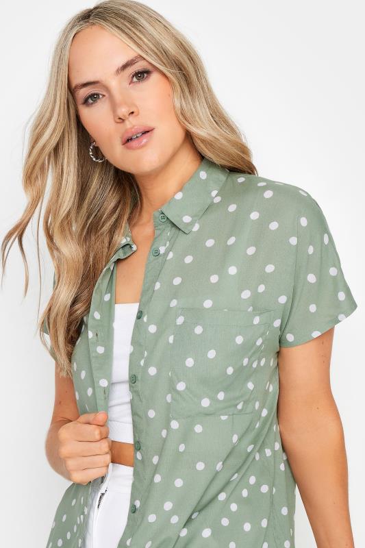 LTS Tall Sage Green Polka Dot Shirt | Long Tall Sally 4