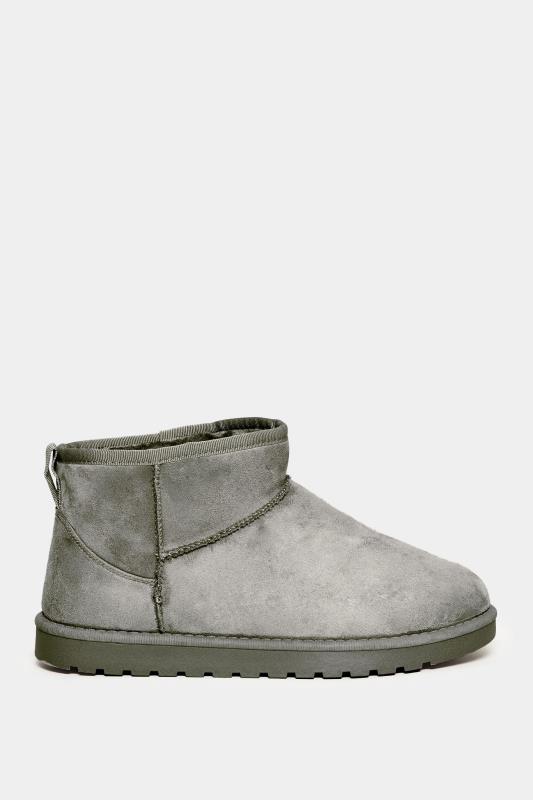 Grey Faux Suede Faux Fur Lined Ankle Boots In Extra Wide EEE Fit | Yours Clothing 3